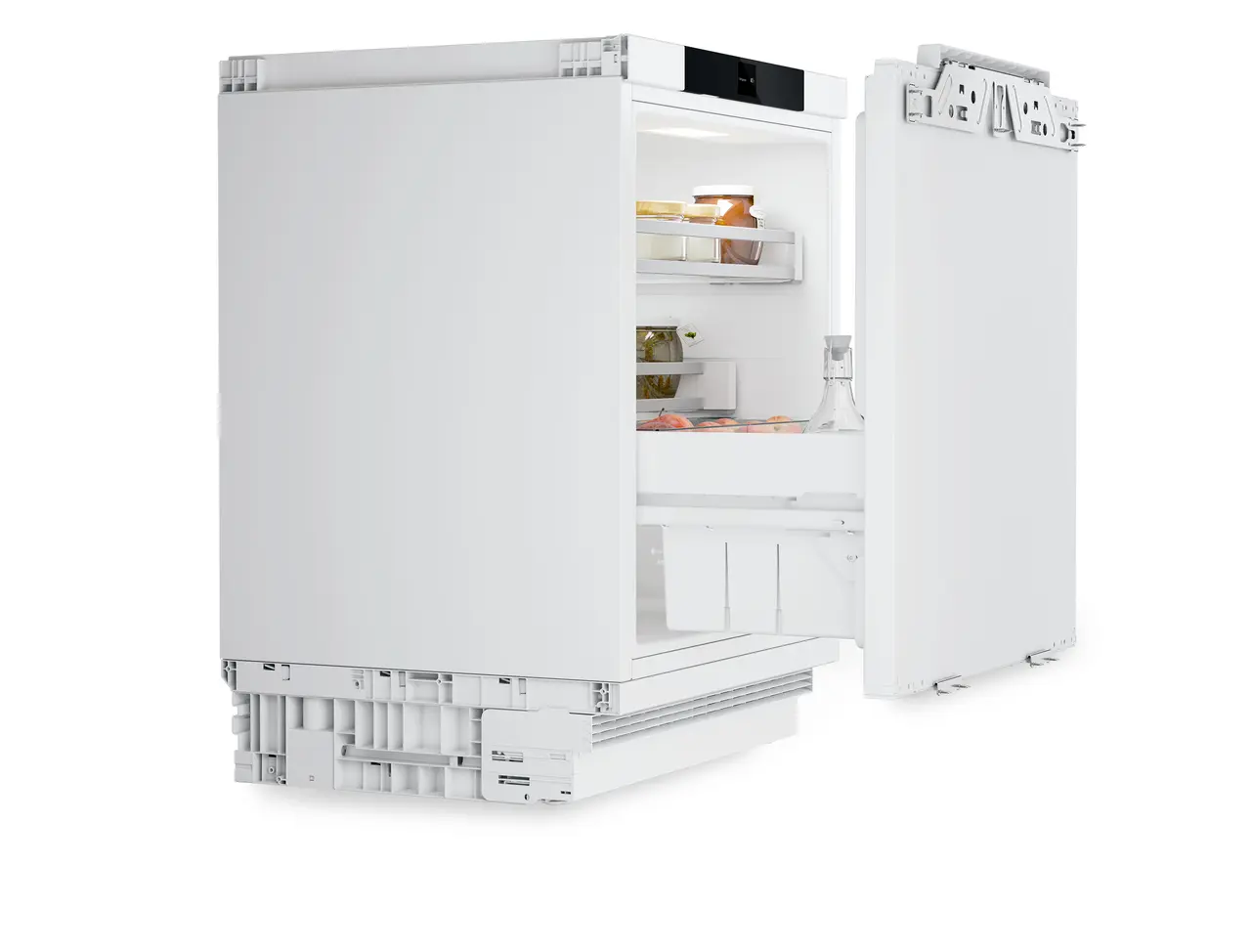 Product image, Perspective: oblique open decorated, Refrigerator suitable for undercounter installation