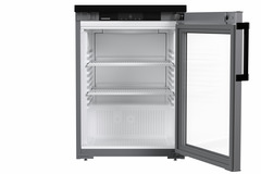 Product image, Perspective: straight open empty, Forced-air under-worktop appliance, Casing colour: grey, Door colour: stainless steel