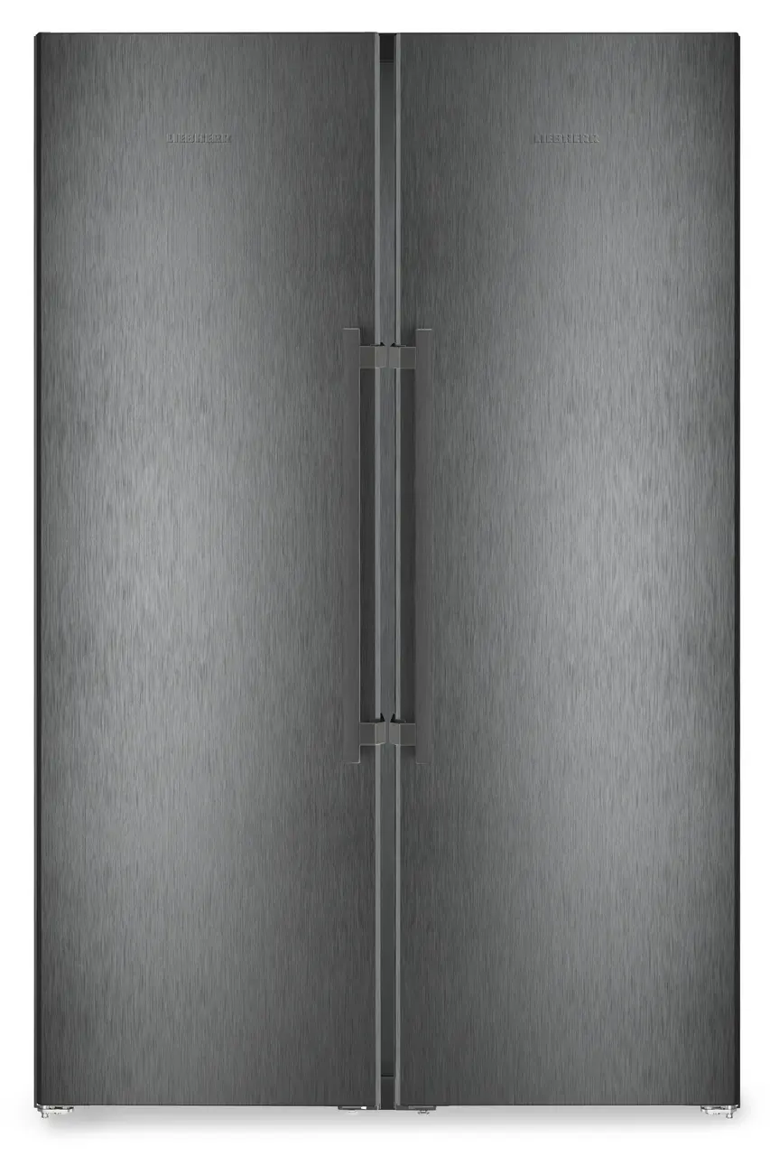 Product image, Perspective: straight closed, Side-by-Side combination, Casing colour: BlackSteel, Door colour: BlackSteel