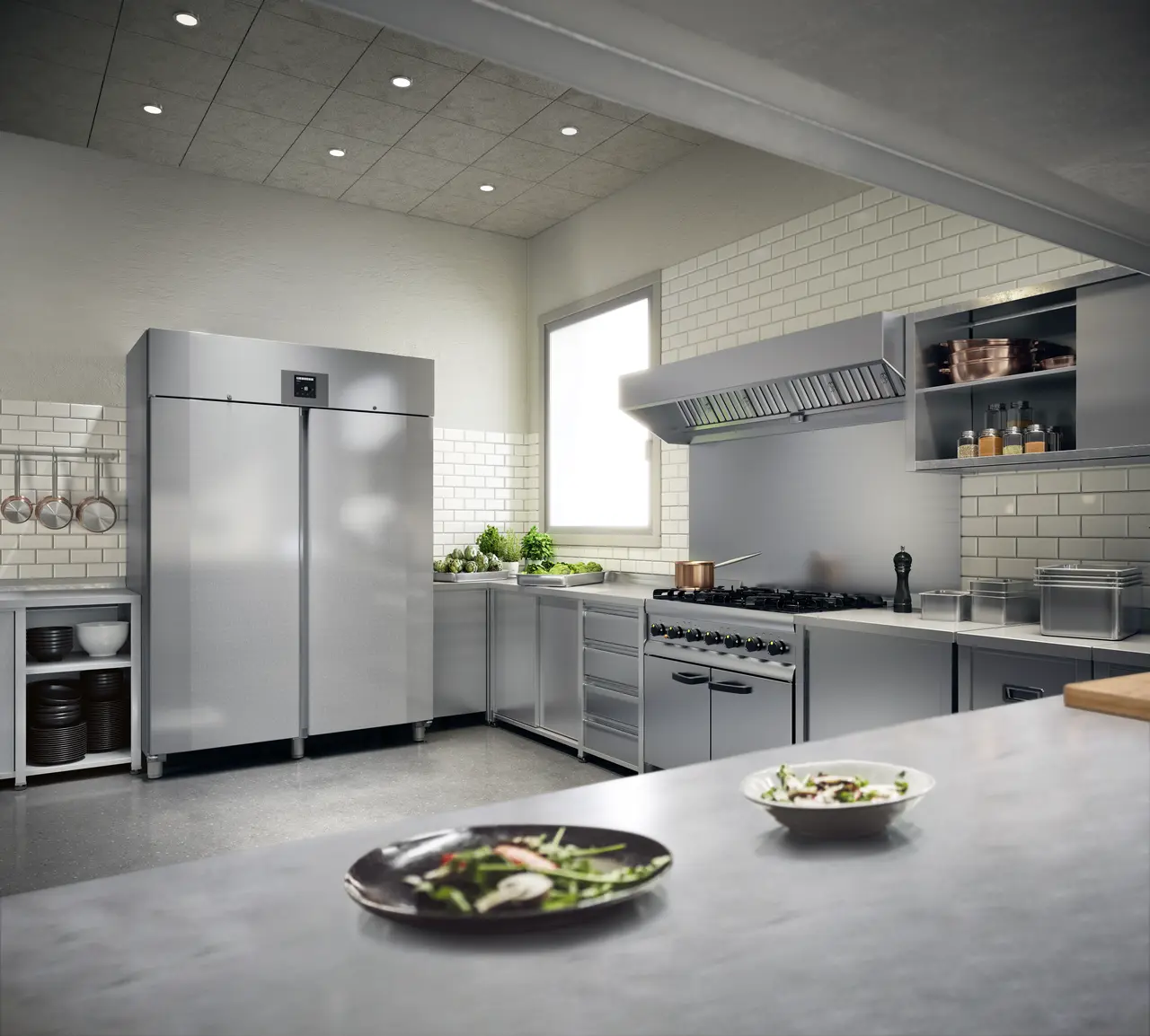 Product image, Perspective: milieu, Forced-air freezer GN 2/1, Casing colour: stainless steel look