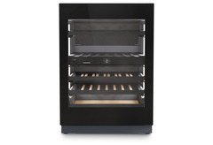 Изображение на продукта, Перспектива: Отпред, затворен, празен, Хладилник за вино, подходящ за монтаж под плота, за темпериране на вино, Цвят на корпуса: Антрацит