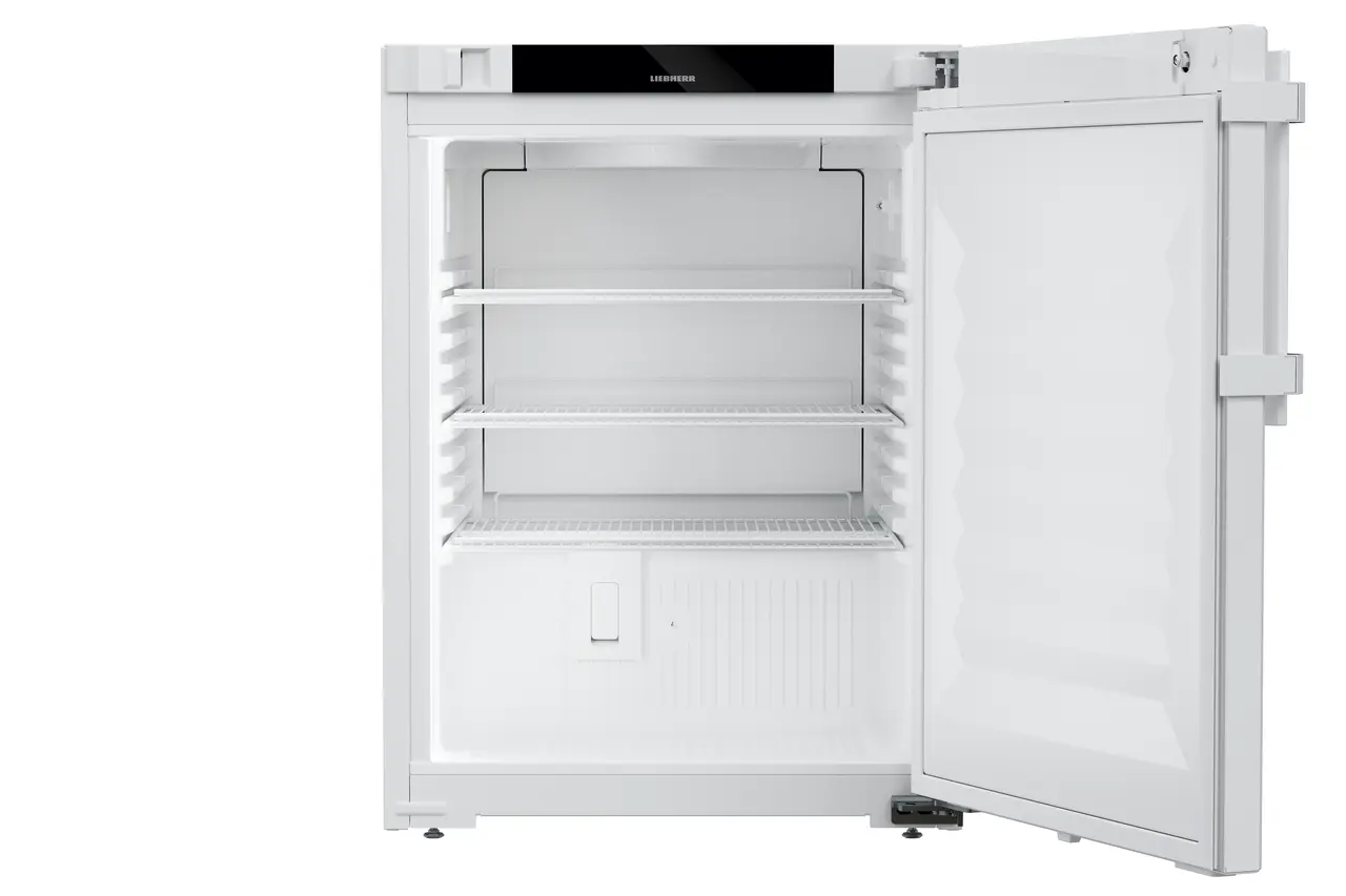 Image de produit, Perspective: Droit ouvert vide, Réfrigérateur de laboratoire avec réfrigération par air pulsé, Couleur de l’habillage: blanc, Couleur de porte: blanc