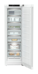 Product image, Perspective: straight open decorated, Freestanding freezer with NoFrost, Casing colour: white, Door colour: white