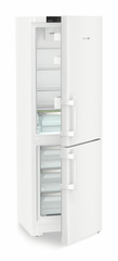 Obrázok produktu, Perspektíva: Šikmo, spotrebič polootvorený, prázdny, Kombinácia chladničky a mrazničky s EasyFresh a NoFrost, Farba steny: Biely, Farba dverí: Biely