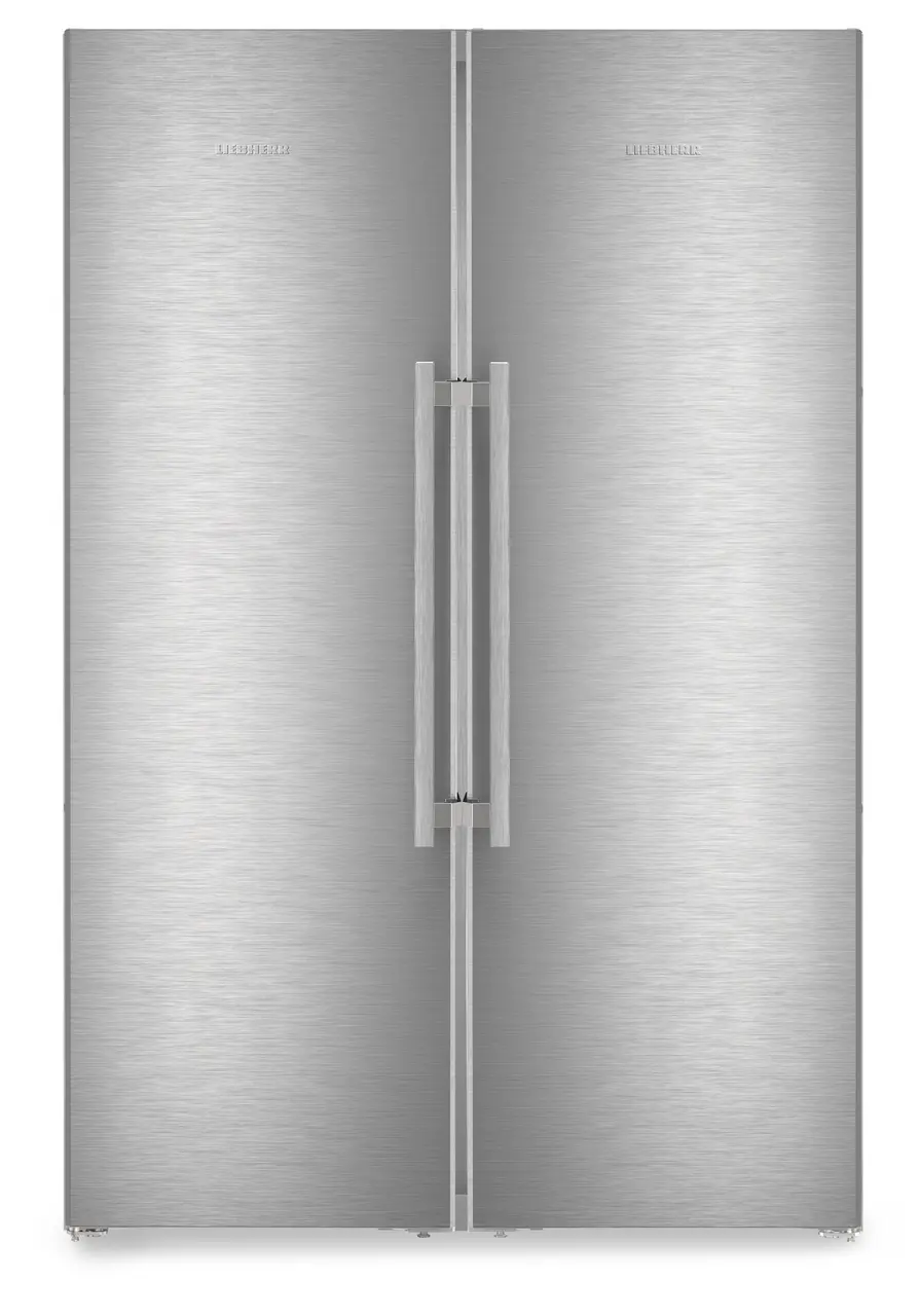 Product image, Perspective: straight closed, Side-by-Side combination, Casing colour: stainless steel, Door colour: stainless steel