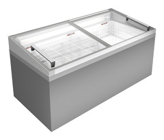 Image de produit, Perspective: Forme spéciale, Réfrigérateur-coffre et congélateur-coffre de supermarché, Couleur de l’habillage: blanc