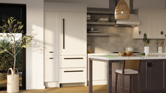 Product image, Perspective: milieu, Combined refrigerator-freezer with NoFrost for integrated use, Casing colour: white