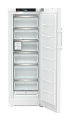 Product image, Perspective: straight open empty, Freestanding freezer with NoFrost and EasyTwist-Ice, Casing colour: white, Door colour: white