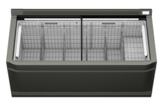 Изображение на продукта, Перспектива: Отпред, затворен, Фризерна ракла за супермаркет, Цвят на корпуса: сив