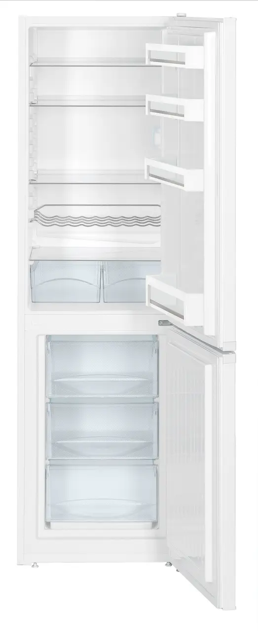 Image de produit, Perspective: Droit ouvert vide, Automate réfrigérateur-congélateur avec SmartFrost, Couleur de l’habillage: blanc, Couleur de porte: blanc