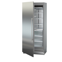 Produkt-Bild, Perspektive: schräg halb offen leer, Integrierbarer Kühlschrank mit BioFresh, Gehäusefarbe: Grau