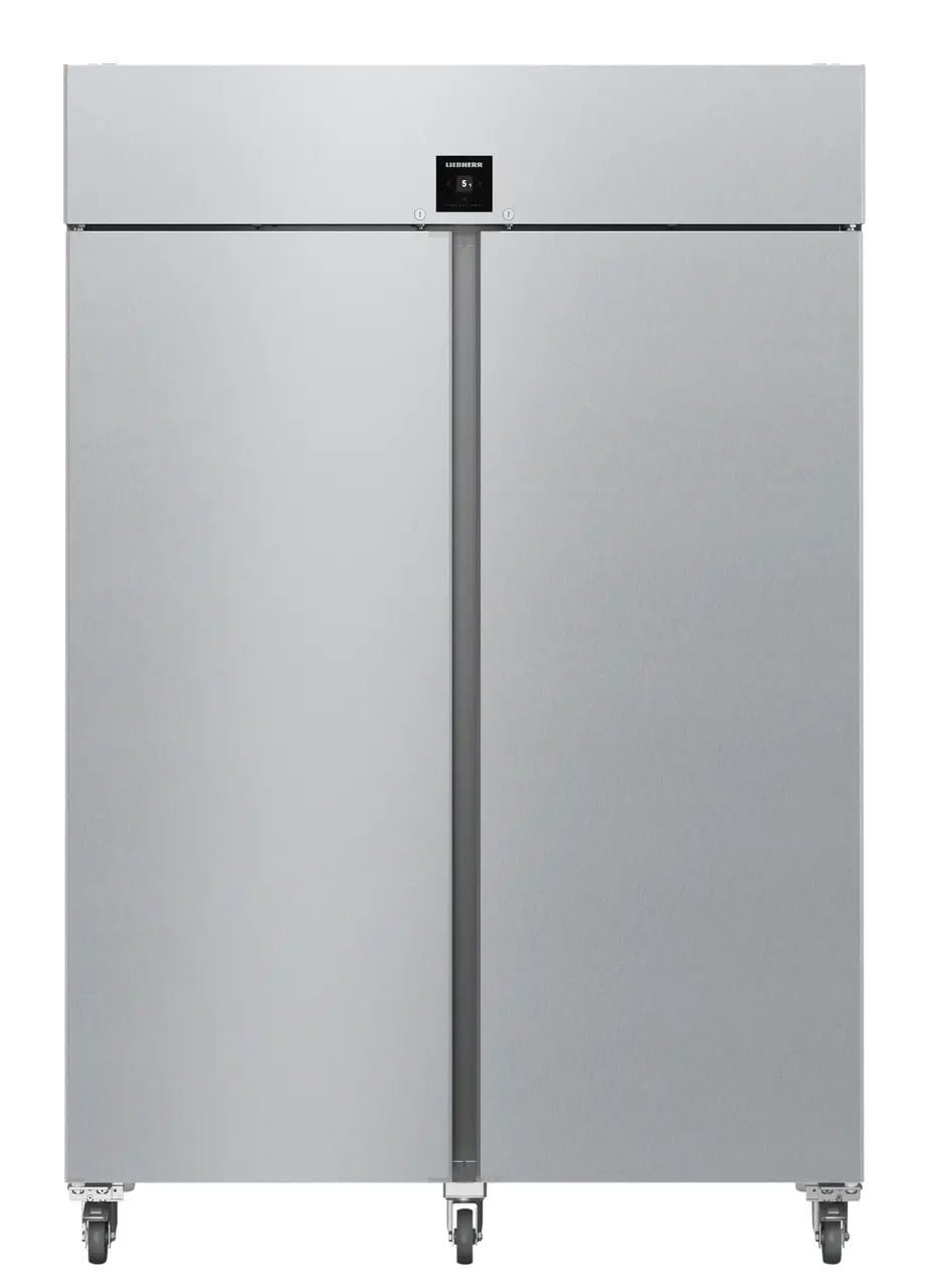 Product image, Perspective: straight closed, Forced-air refrigerator GN 2/1, Casing colour: stainless steel, Door colour: stainless steel