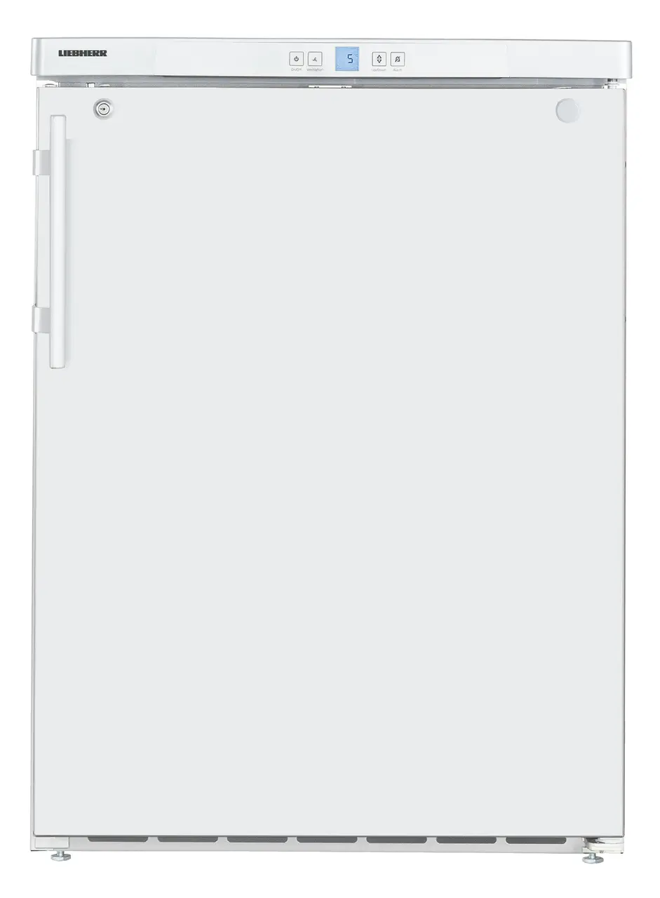 Produkt-Bild, Perspektive: gerade geschlossen, Unterbaufähiges Kühlgerät mit Umluftkühlung, Gehäusefarbe: Weiß, Türfarbe: Weiß