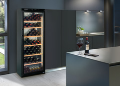 Product image, Perspective: milieu, Wine storage cabinet, Casing colour: black, Door colour: black