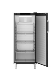 Product image, Perspective: straight open empty, Forced-air refrigerator, Casing colour: BlackSteel, Door colour: BlackSteel