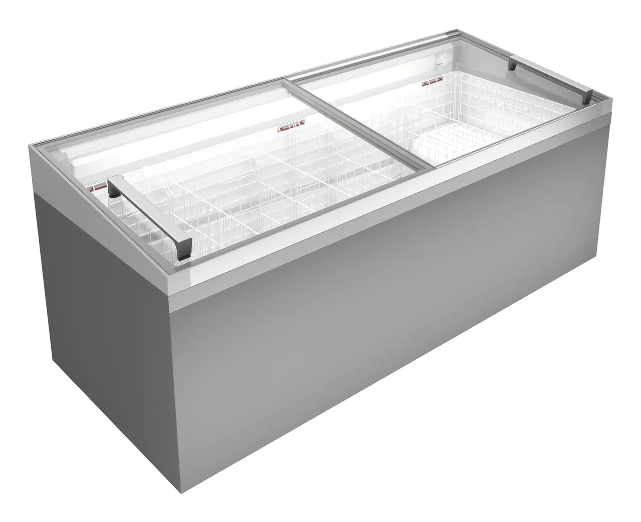 Image de produit, Perspective: Forme spéciale, Congélateur-coffre de supermarché, Couleur de l’habillage: gris