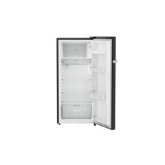 Product image, Perspective: straight open empty, Single-door refrigerator 202 l in 3 star and horizontal handle, Casing colour: grey, Door colour: Black Gloss