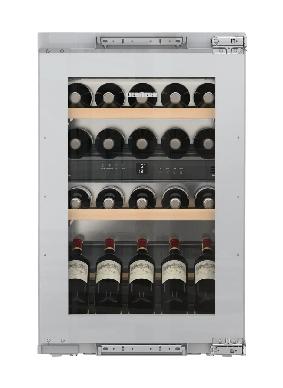 Product image, Perspective: straight closed decorated, Built-in multi-temperature wine cabinet, Casing colour: silver, Door colour: silver