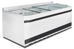 Image de produit, Perspective: Forme spéciale, Réfrigérateur-coffre et congélateur-coffre de supermarché, Couleur de l’habillage: blanc