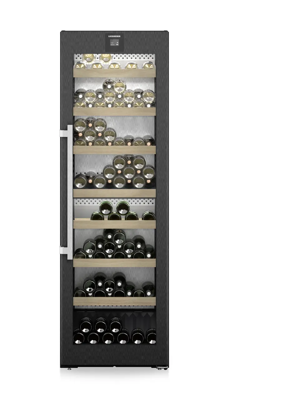 Изображение на продукта, Перспектива: Отпред, затворен, отворен с продукти, Мултитемпературен охладител за вино