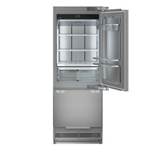 Product image, Perspective: special form, Combined refrigerator-freezer with BioFresh and NoFrost for integrated use, Casing colour: grey