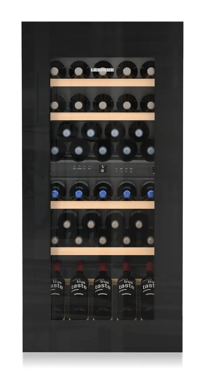 Product image, Perspective: straight closed decorated, Built-in multi-temperature wine cabinet, Casing colour: silver, Door colour: GlassBlack