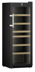 Produkt-Bild, Perspektive: schräg geschlossen leer, Weinschrank Professional, Gehäusefarbe: Schwarz, Türfarbe: Schwarz