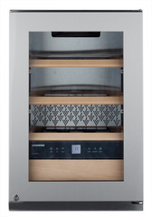 Product image, Perspective: straight closed empty, Wine storage cabinet, Casing colour: stainless steel, Door colour: silver