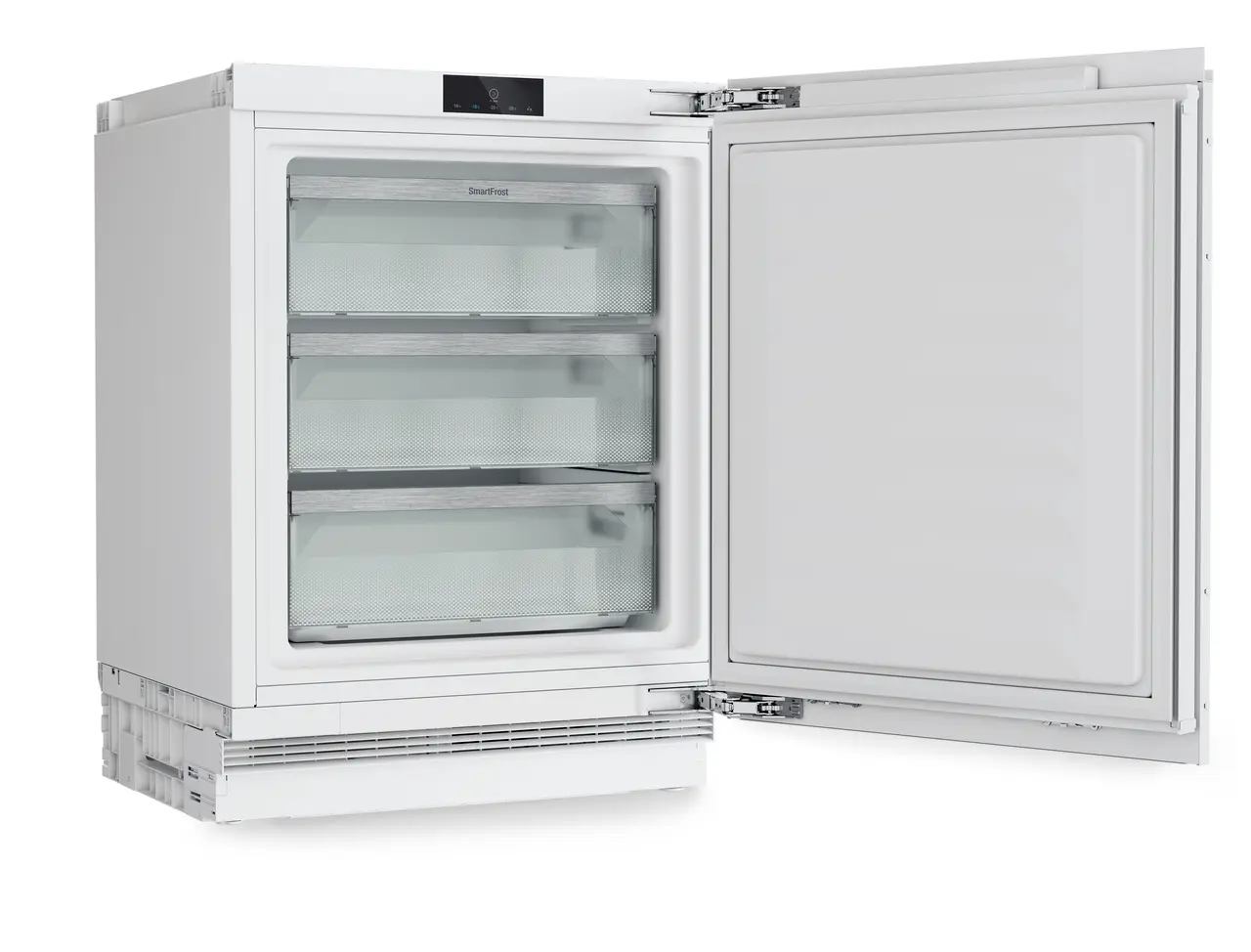 Produkt-Bild, Perspektive: schräg offen leer, Dekorfähiger Unterbau-Gefrierschrank