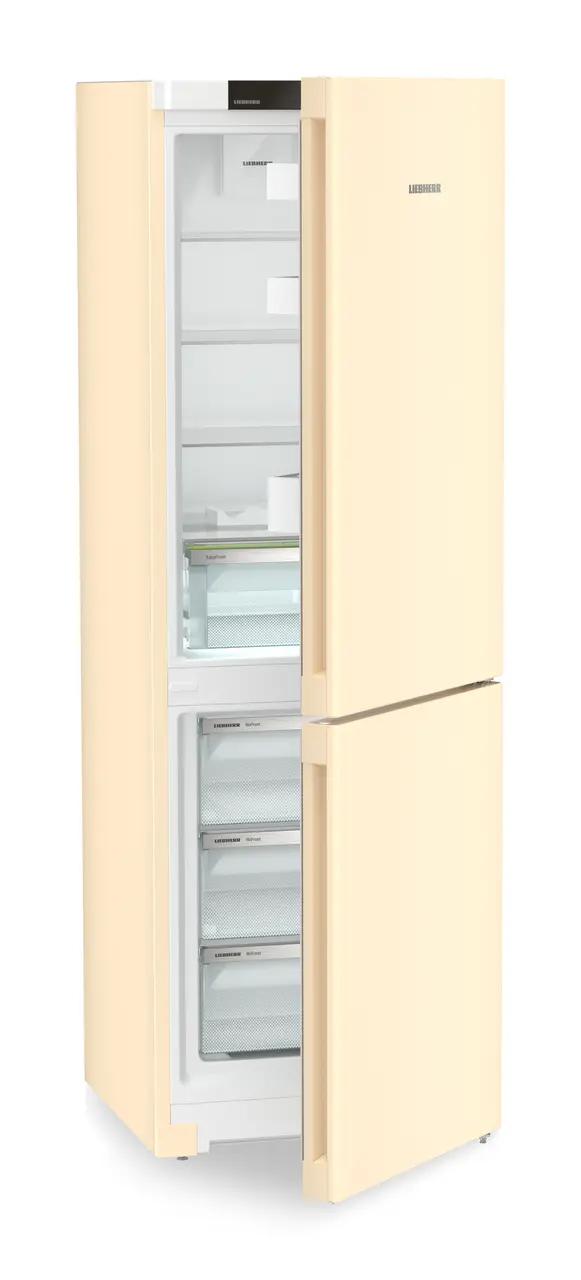 Gaminio vaizdas, Perspektyva: Įstrižas, pusiau atidarytas, tuščias, Šaldytuvo ir šaldiklio derinys su „EasyFresh“ ir „NoFrost“, Korpuso spalva: Smėlinė, Durų spalva: Smėlinė