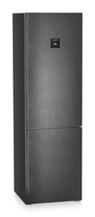 Product image, Perspective: oblique closed, Fridge-freezer with BioFresh and NoFrost, Casing colour: black, Door colour: BlackSteel