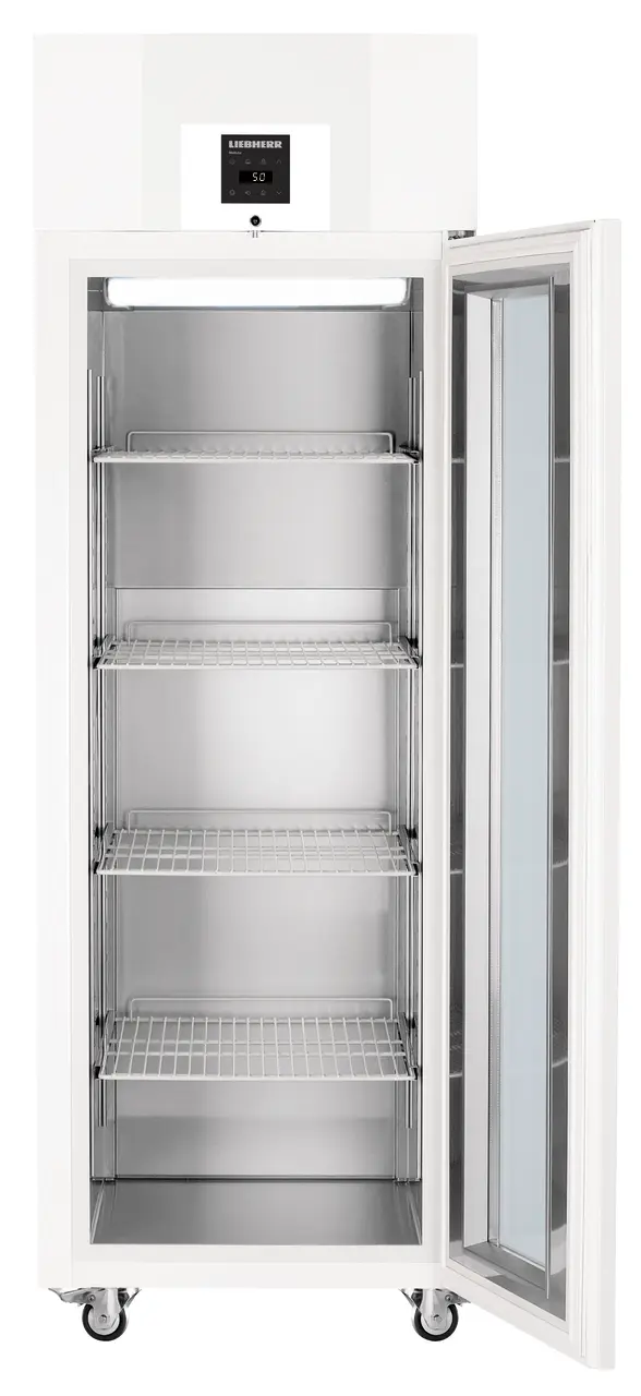 Product image, Perspective: straight open empty, Lab refrigerator with profi electronic controller, Casing colour: white