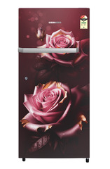 Product image, Perspective: straight closed, Single-door refrigerator 222 l in 3 star and horizontal handle, Casing colour: red, Door colour: Red Rosette