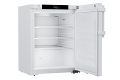 Image de produit, Perspective: Oblique ouvert vide, Réfrigérateur de laboratoire avec réfrigération par air pulsé, Couleur de l’habillage: blanc, Couleur de porte: blanc