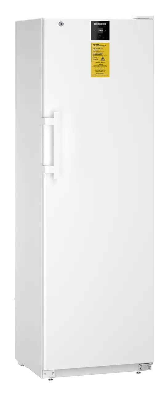 Immagine del prodotto, Prospettiva: Inclinato chiuso vuoto, Frigorifero da laboratorio con raffreddamento a ricircolo d'aria e interno privo di fonti di accensione, Colore della struttura: bianco, Colore della porta: bianco