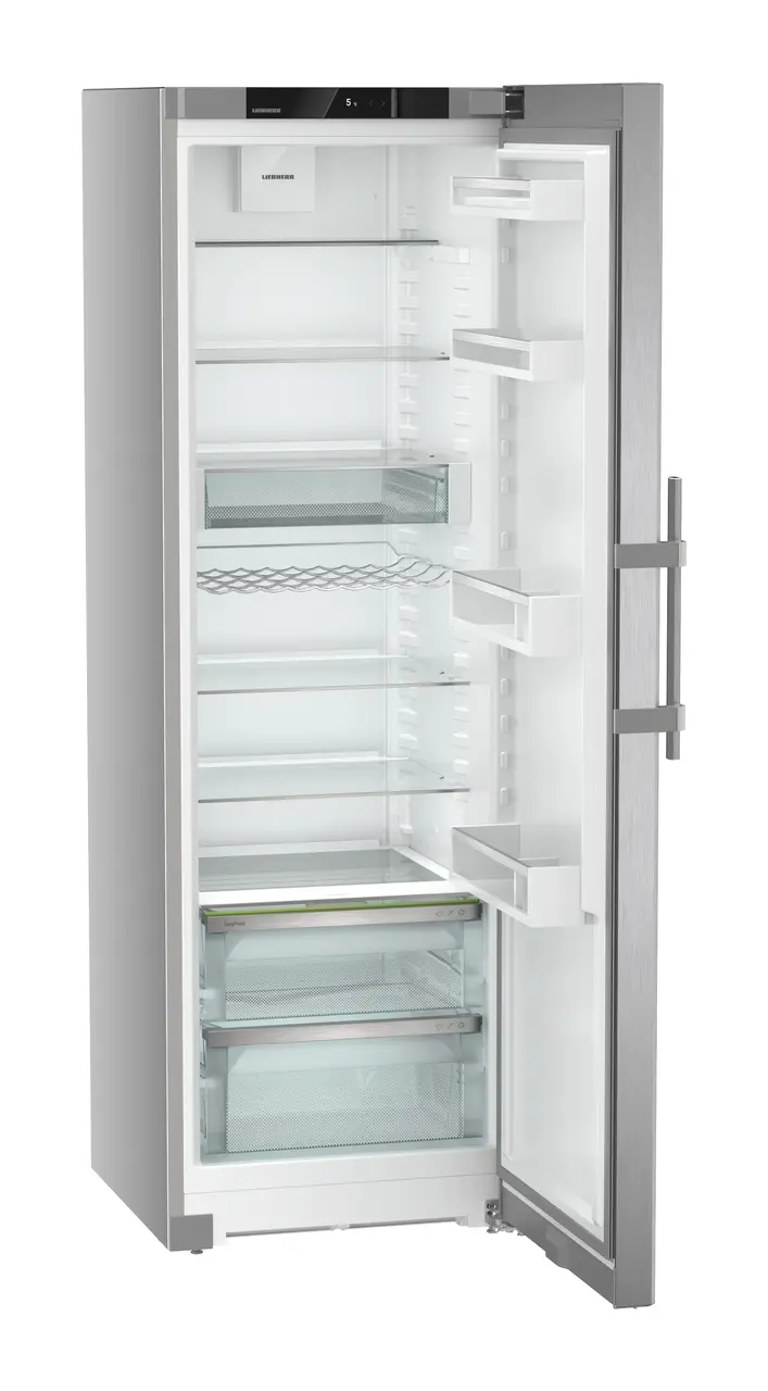 Produktbild, Perspektiv: Vinklad, öppen, tom, Fristående kylskåp med EasyFresh