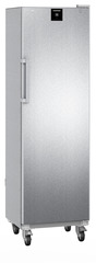 Product image, Perspective: oblique closed empty, Forced-air refrigerator, Casing colour: stainless steel, Door colour: stainless steel