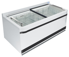 Image de produit, Perspective: Oblique fermé vide, Congélateur-coffre de supermarché, Couleur de l’habillage: blanc