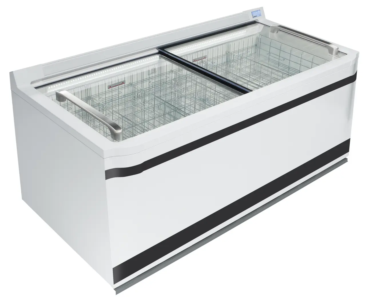 Image de produit, Perspective: Oblique fermé vide, Congélateur-coffre de supermarché, Couleur de l’habillage: blanc