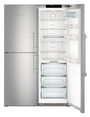 Product image, Perspective: special form, Side-by-Side combination, Casing colour: stainless steel, Door colour: stainless steel