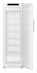 Obrázek výrobku, Perspektiva: Přímý otevřený prázdný, Volne stojící mraznicka s NoFrost, Barva skříně: bílá, Barva dveří: bílá