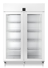 Image de produit, Perspective: Droit fermé vide, Réfrigérateur de laboratoire avec réfrigération par air pulsé, Couleur de l’habillage: blanc, Couleur de porte: blanc