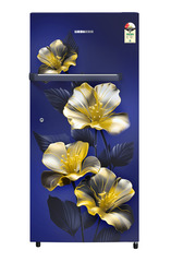 Product image, Perspective: straight closed, Single-door refrigerator 191 l in 2 Star and with horizontal handle, Casing colour: blue, Door colour: Blue Hibiskus