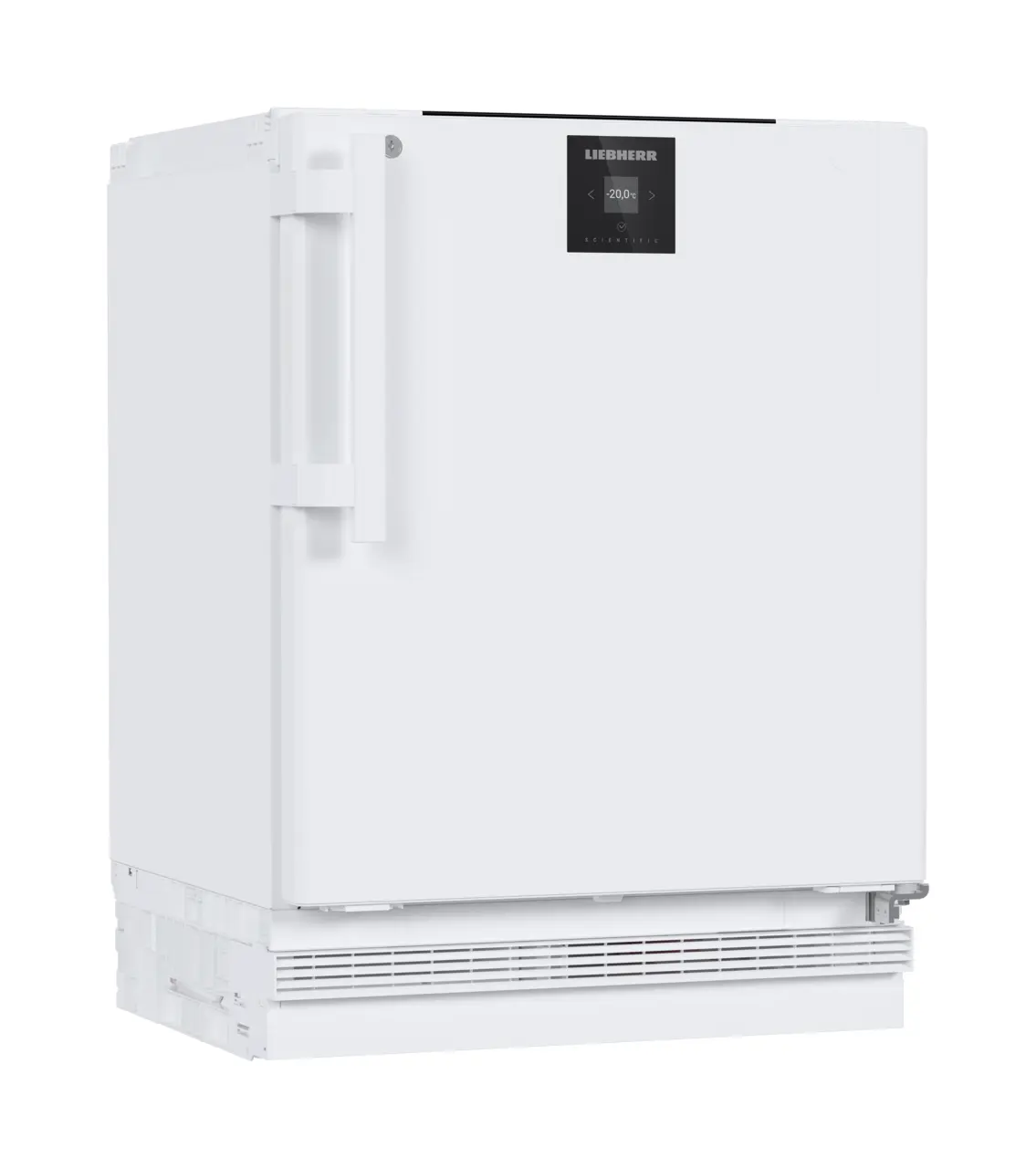 Изображение на продукта, Перспектива: Странично, затворен, Лабораторен фризер със статично охлаждане, Цвят на корпуса: бял, Цвят на вратата: бял