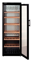 Product image, Perspective: straight open empty, Wine storage cabinet, Casing colour: black, Door colour: black