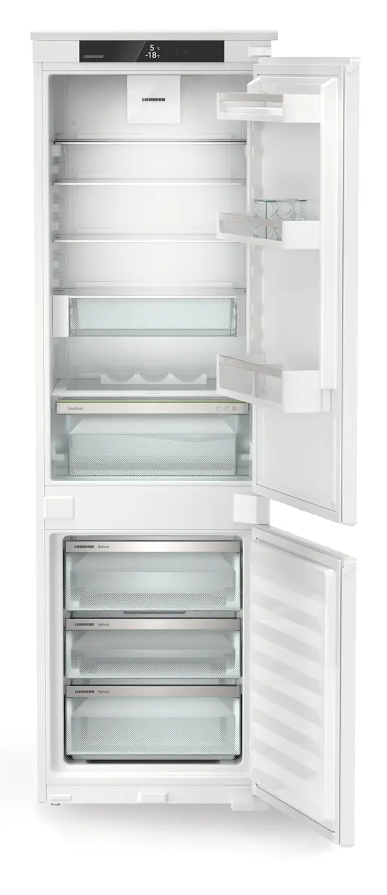 Product image, Perspective: straight open empty, Integrable fridge-freezer with EasyFresh and NoFrost