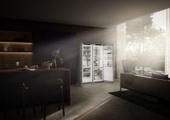 Product image, Perspective: milieu, Side-by-Side combination, Casing colour: silver, Door colour: stainless steel