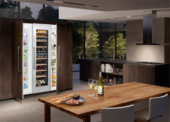 Product image, Perspective: milieu, Built-in multi-temperature wine cabinet, Casing colour: silver, Door colour: -