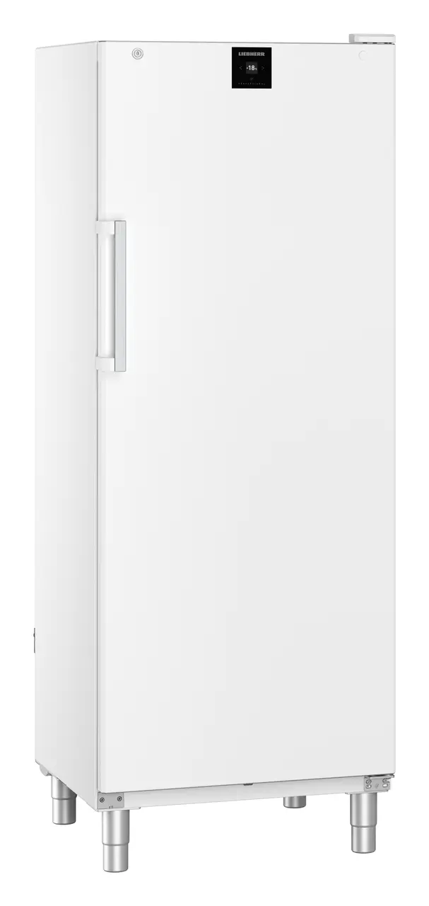 Obrázek výrobku, Perspektiva: Zešikma zavřený prázdný, Volne stojící mraznicka s NoFrost, Barva skříně: bílá, Barva dveří: bílá