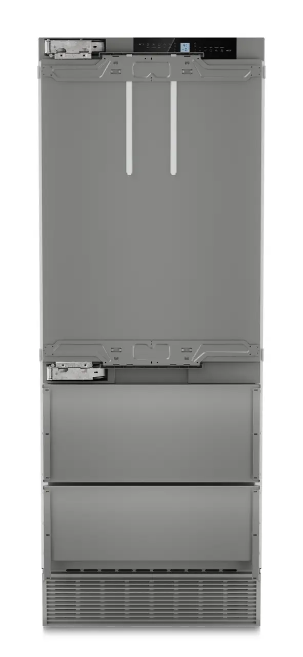 Product image, Perspective: straight closed, Combined refrigerator-freezer with NoFrost for integrated use, Casing colour: Anthracite